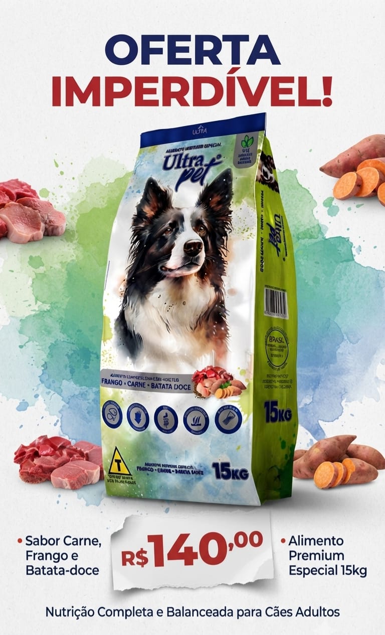 Ração Ultra Pet 15kg — oferta na PetCare Queirós